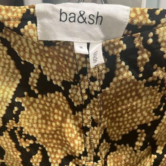 BA&SH Jupe Carry Midi Skirt, Slit, Ruched, Snakeskin, Size 2 (8/M) - Picture 7 of 14